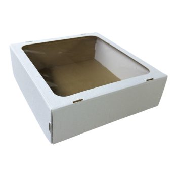 Коробка 25*25*8 белая с окном