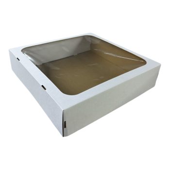 Коробка 35*35*8 белая с окном
