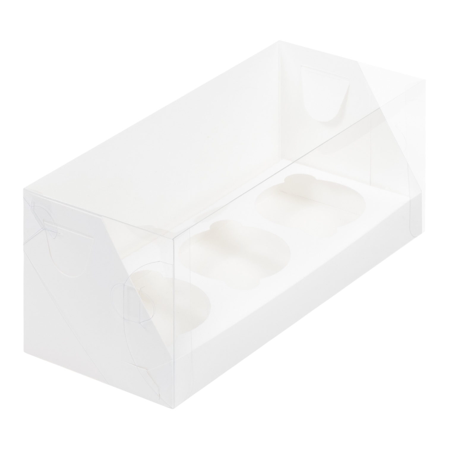 коробка для капкейков с Пластиковой крышкой на 3шт