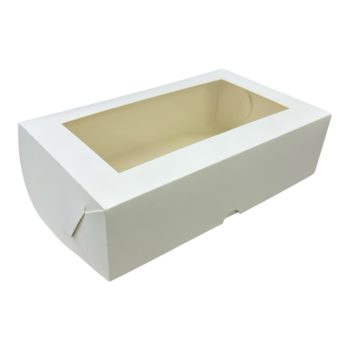 Коробка под зефир 25*15*7 БЕЛАЯ с окном