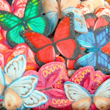 Украшение вафельное БАБОЧКИ цветные ,10шт
