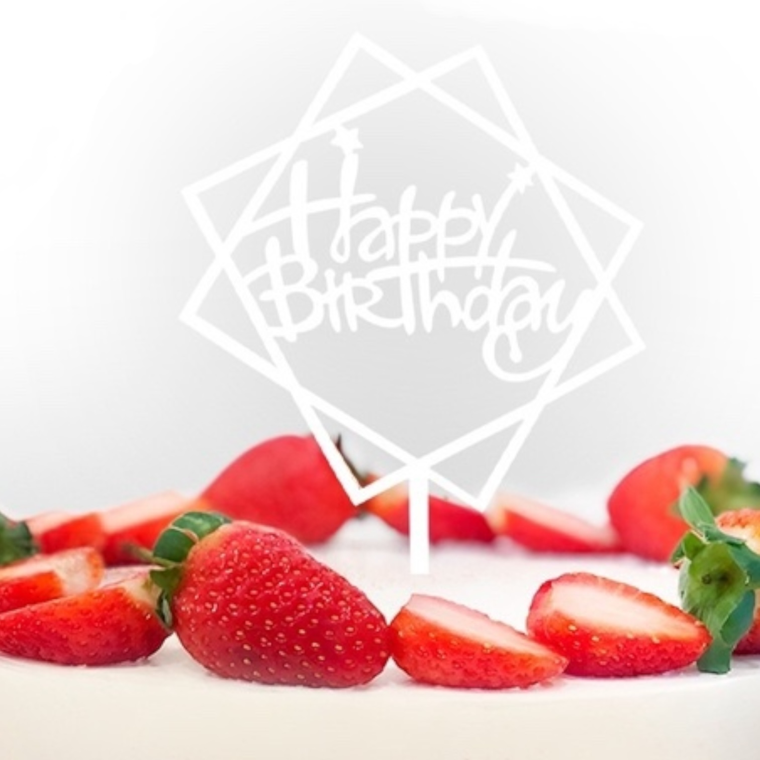 Топпер "HAPPY BIRTHDAY" квадрат, серебро