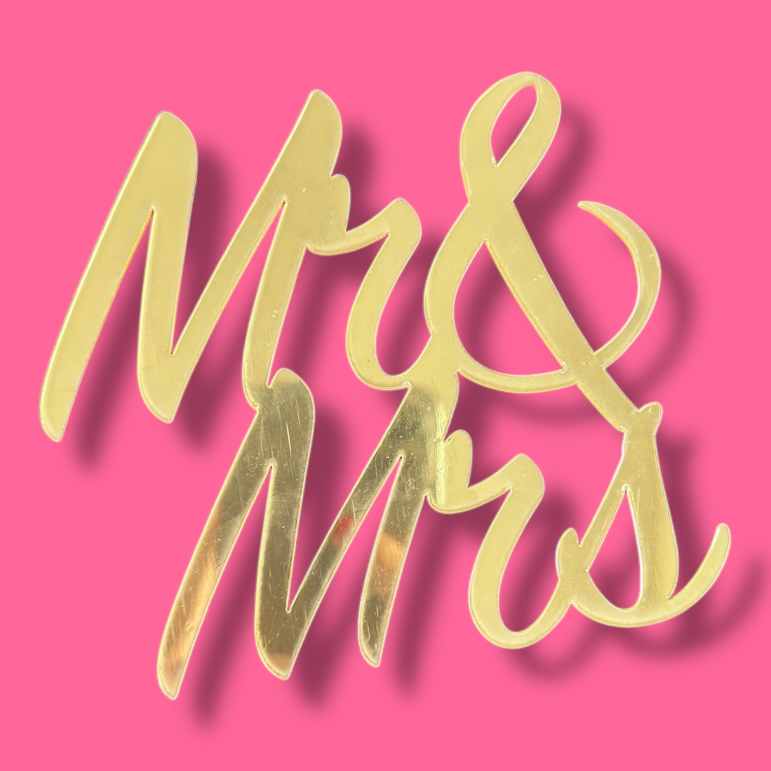 Топпер надпись"Mr Mrs" золото 12*10,5 см