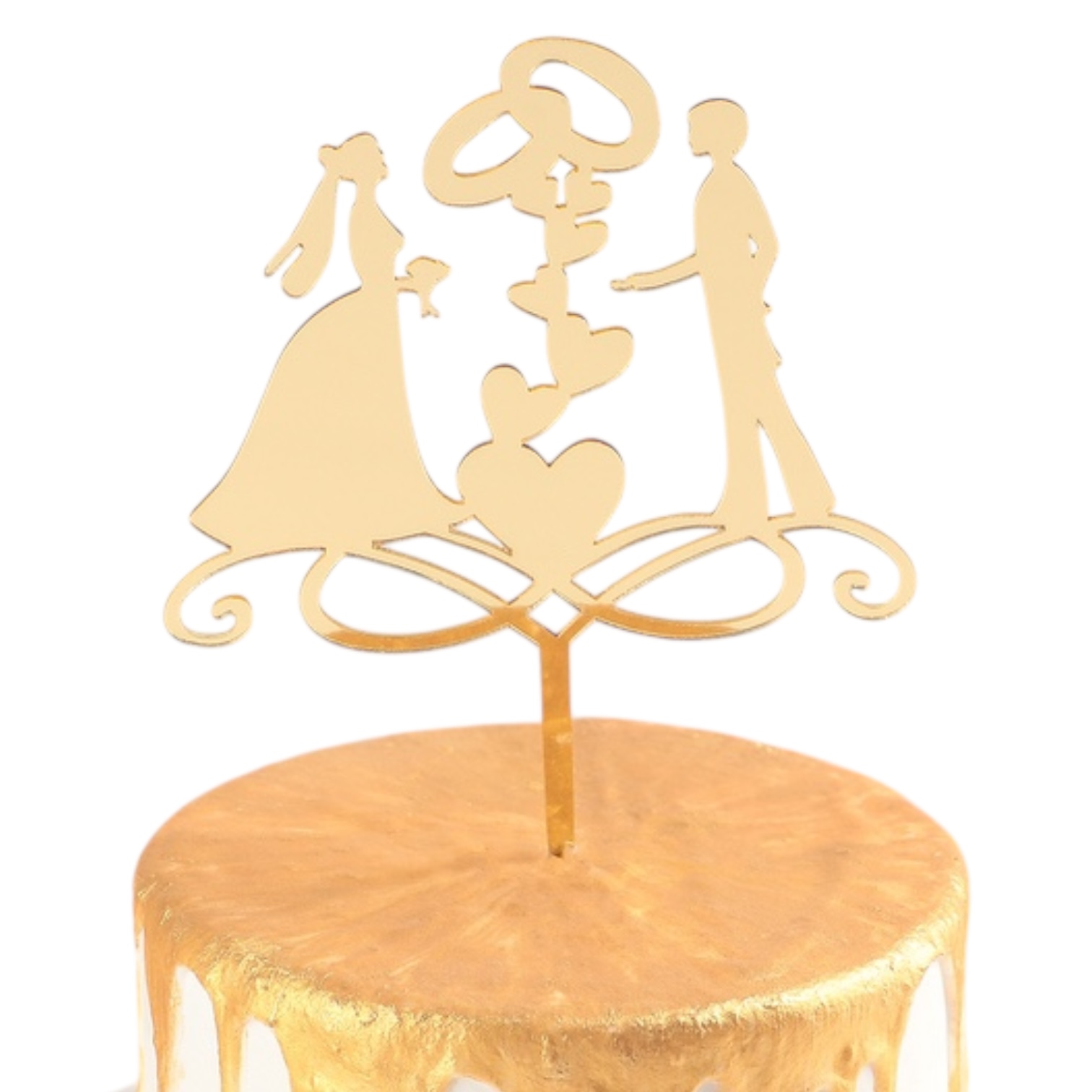 Топпер "Обручальное Кольцо" Золото (13*18 см)