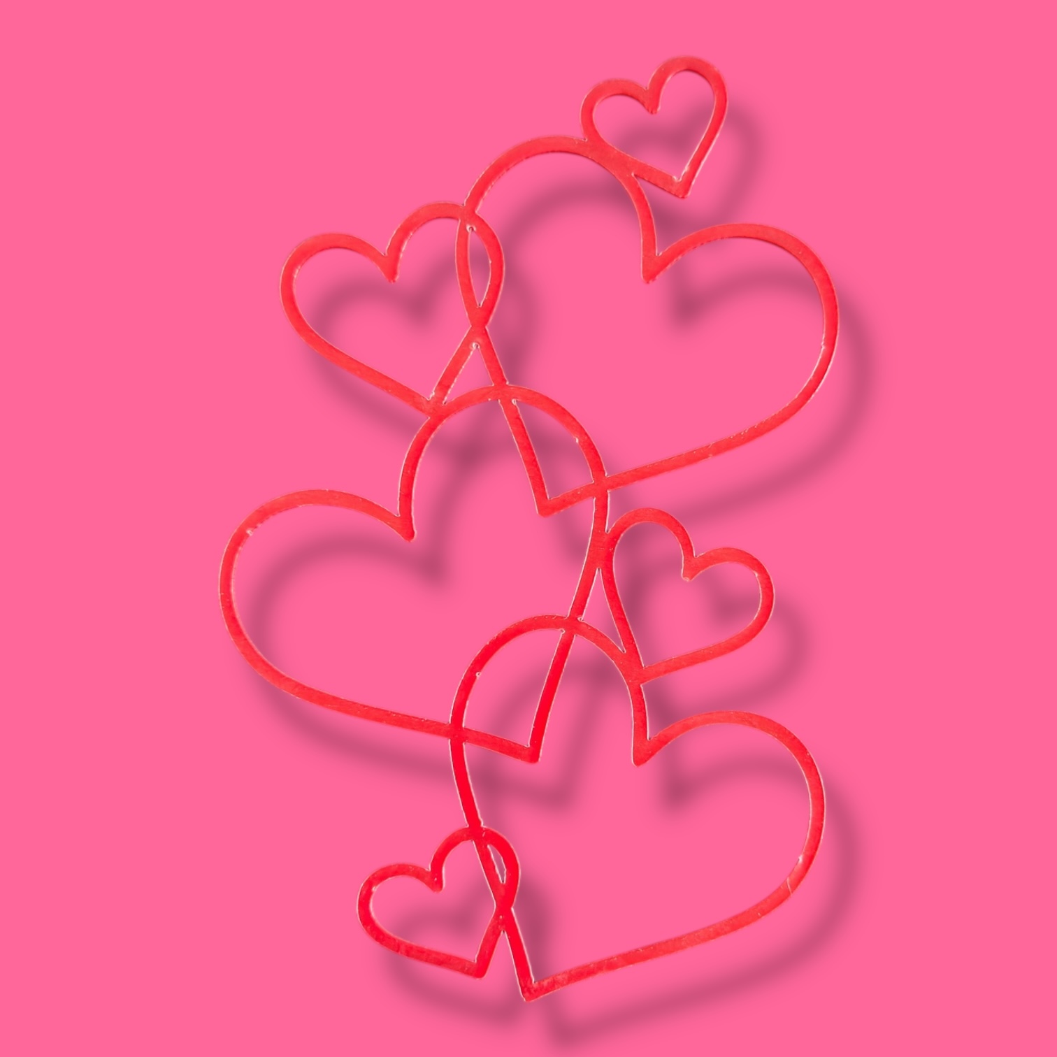 Украшение для торта «Сквозные сердца», красные