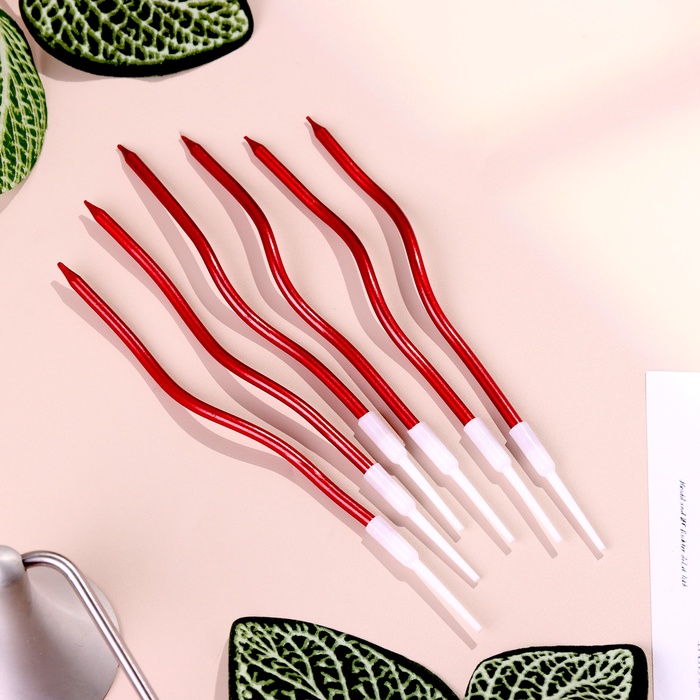 Набор свечей "Ройс" 13см, рубиновый, 6шт