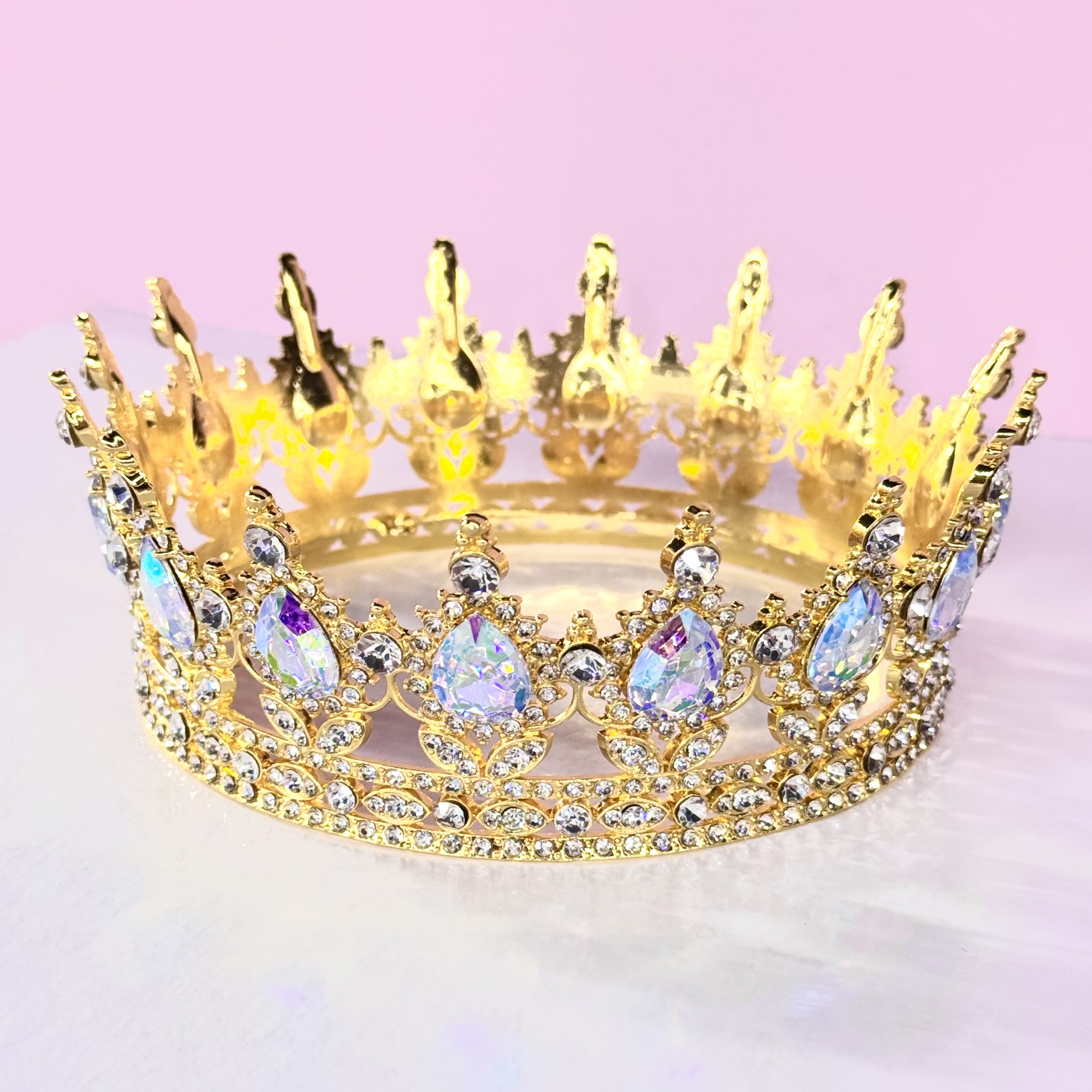 Декор Корона металл Золото/Стразы блеск d14 h5,5