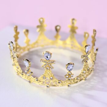 Декор Корона металл Золото/Стразы d14 h6,3