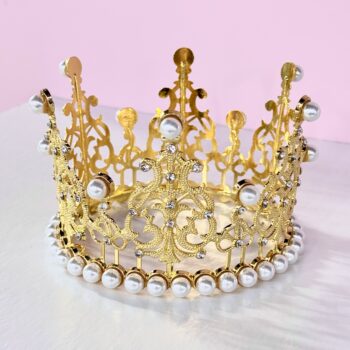 Декор Корона с жемчугом Золото металл d10 h8