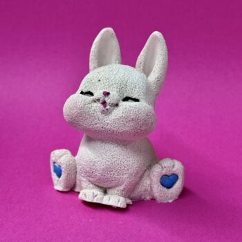 Фигура из шоколадной глазури "Зайка Пышечка" голубая