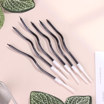 Набор свечей для торта "Волна", черные, 6 шт