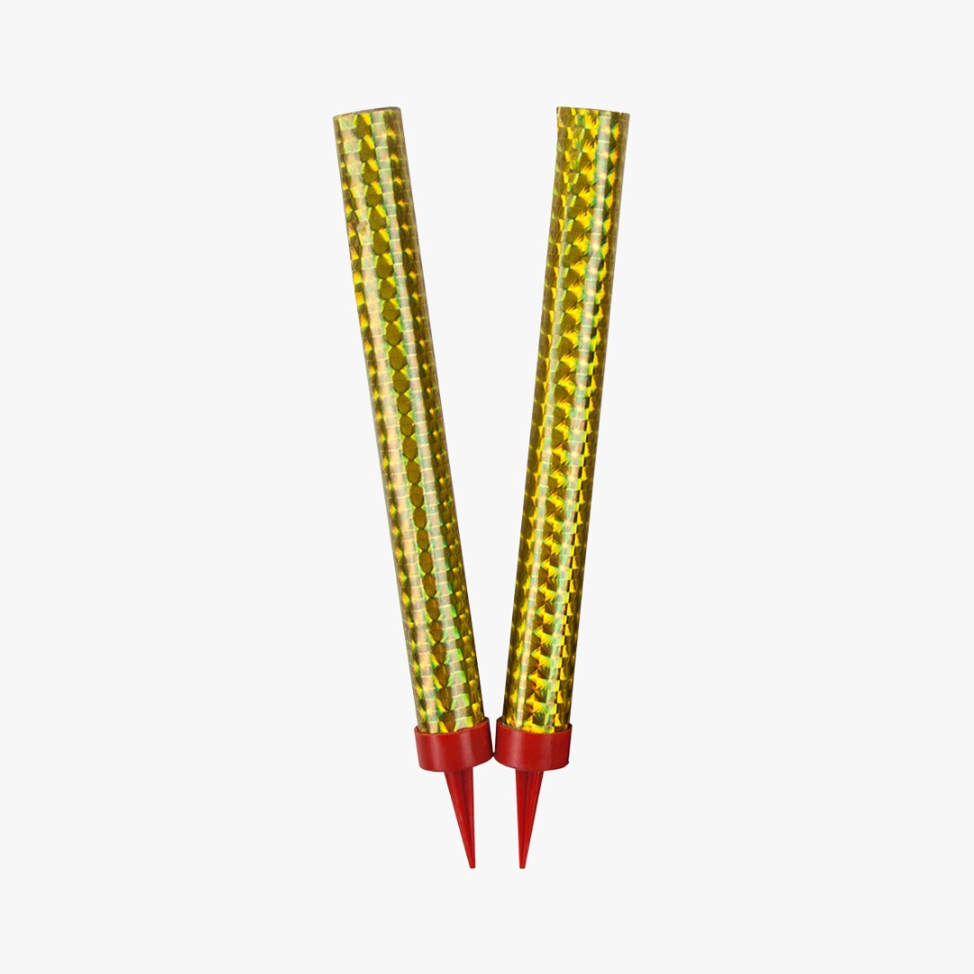 Набор тортовых свечей "ФОНТАНЫ" 10см , 2шт, цветное пламя