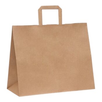 Пакет бумажный  крафт 35*15*29 плоская ручка