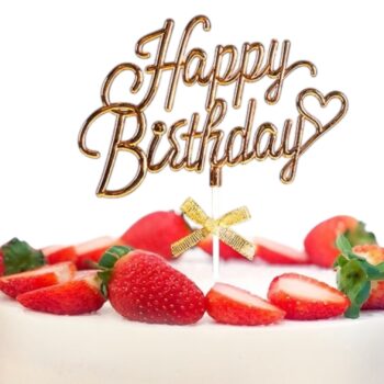 Топпер "С Днем рождения", золотой