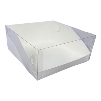 Коробка под ТОРТ с пластиковой крышкой 235*235*100мм БЕЛАЯ