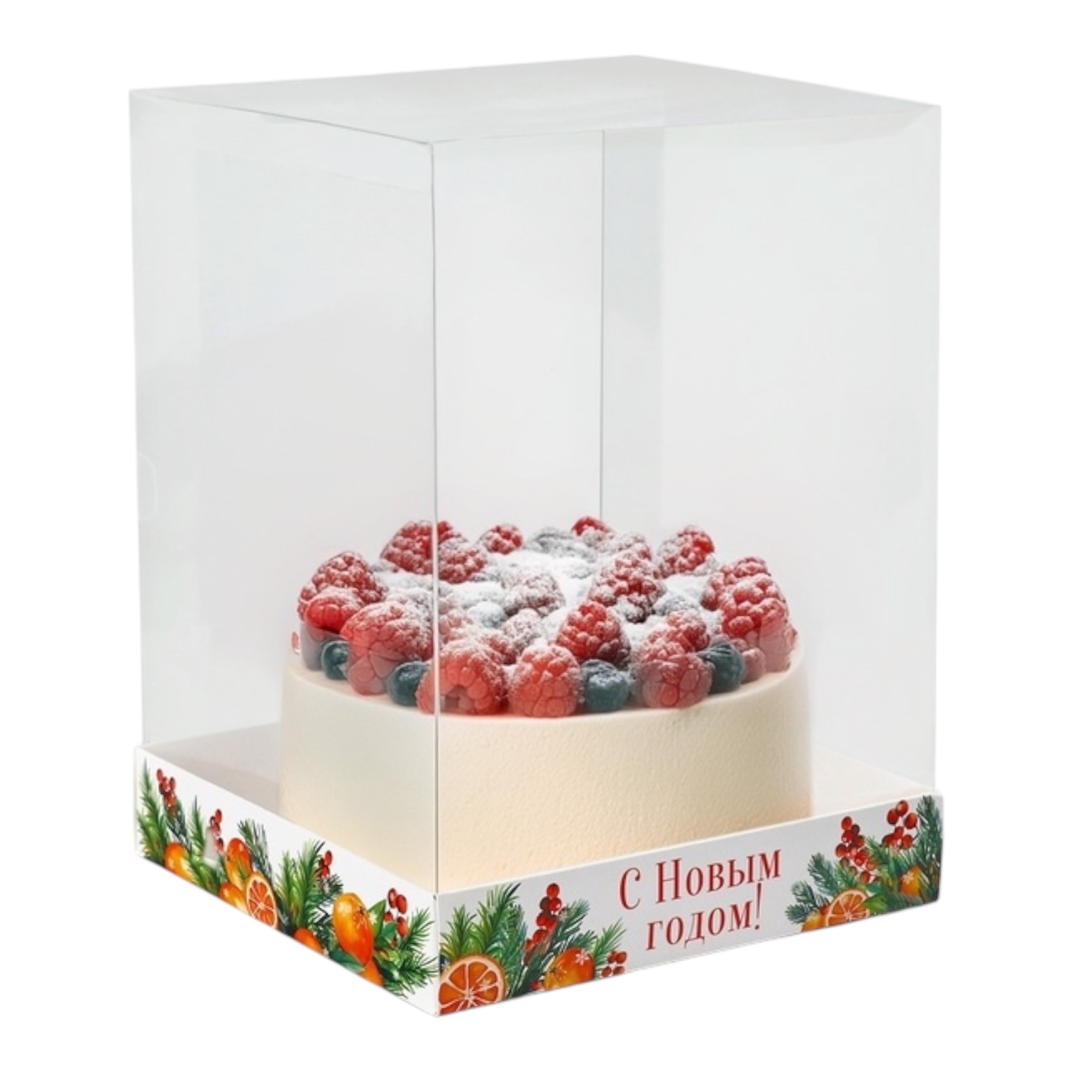 Коробка с пластиковой крышкой «Аромат праздника» 15×15×20 см