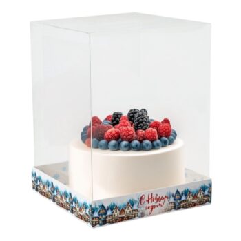 Коробка с пластиковой крышкой «Новый год: Снежный город» 15×15×20 см