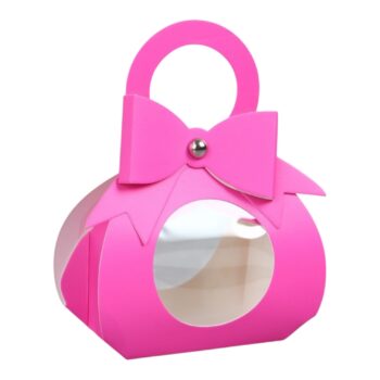 Коробка складная, с бантом и ручкой, 13×6.5×4 см, розовая