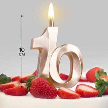 Свеча "10" Шампань, 10 см