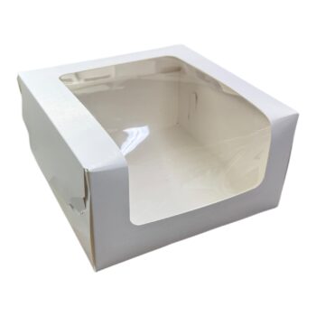 Тортница 18*18*10 Белая с увеличенным окном