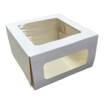 Тортница 18*18*10 Два окна Белая