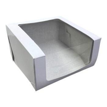 Тортница 22*22*11 С окном Хром-эрзац