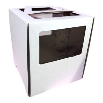 Тортница 26*26*30 с РУЧКАМИ и ОКНАМИ БЕЛАЯ