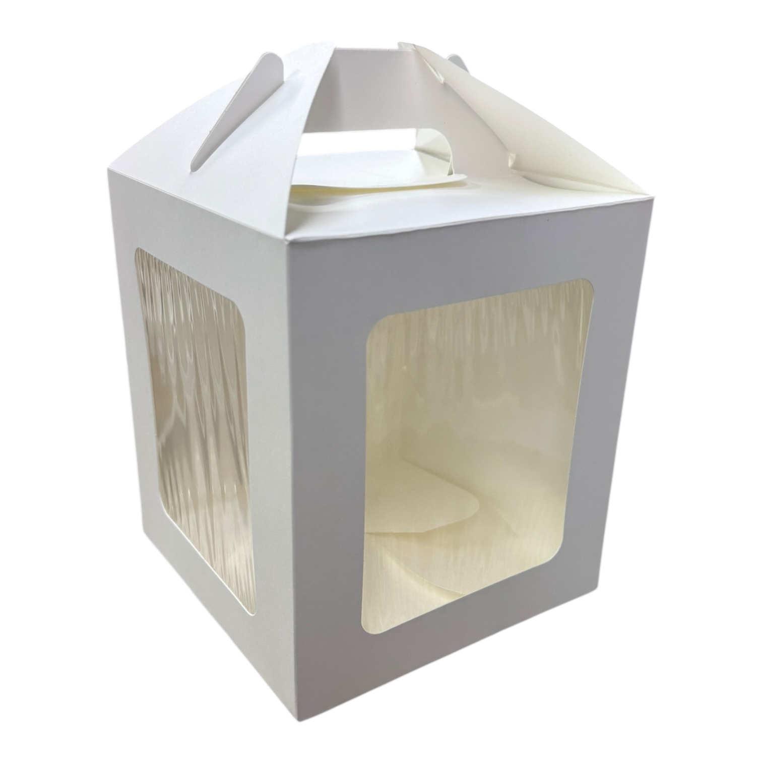 Тортница для КУЛИЧА с Окном, ложементом,белая 16*16*18