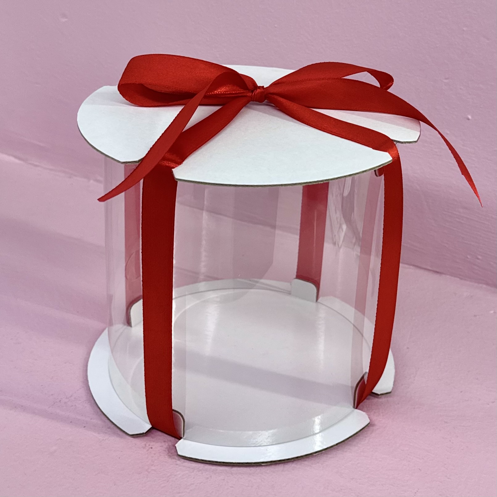 Тортница ТУБУС d16 h16 прозрачная (Белая)