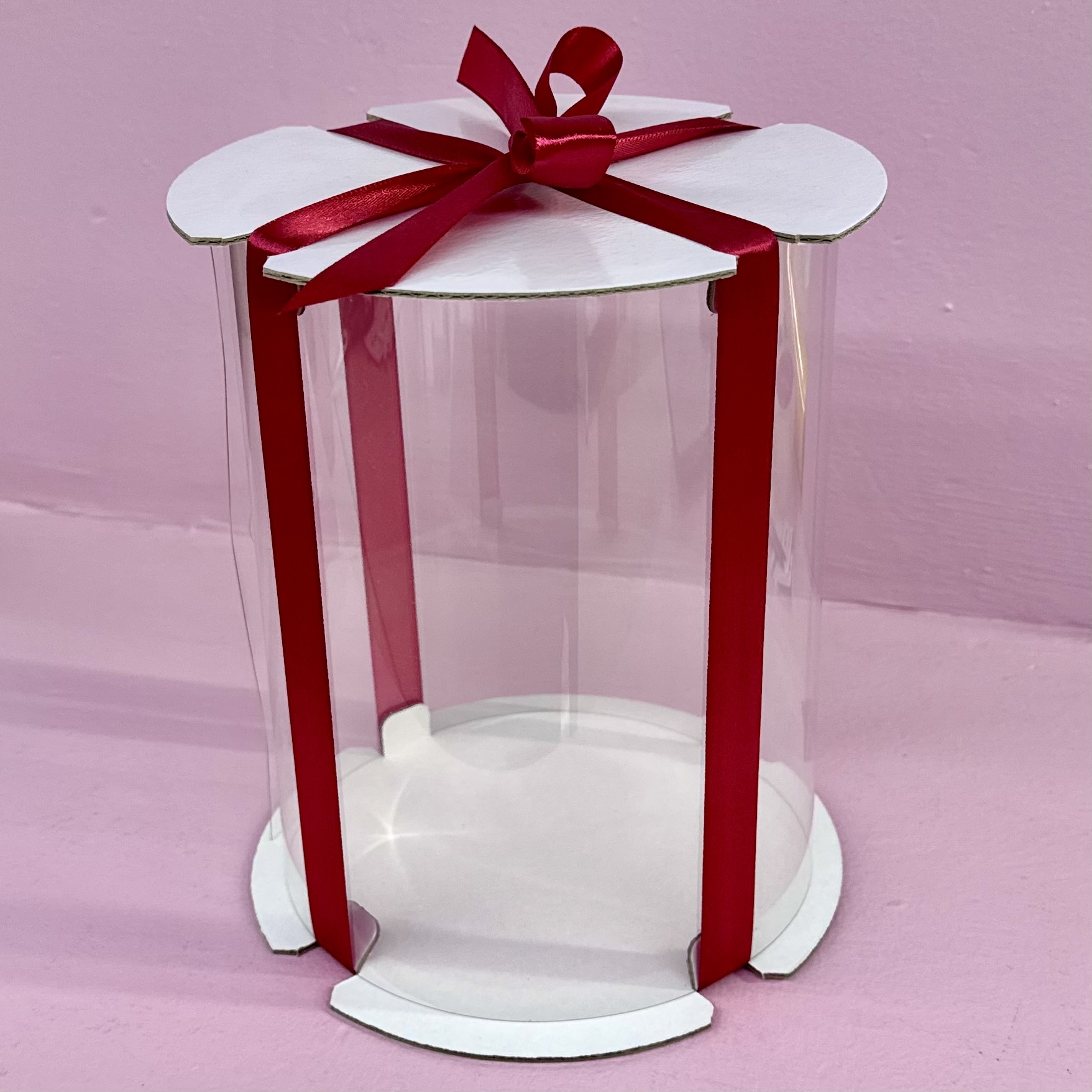 Тортница Тубус d16 h22 прозрачная (Белая)