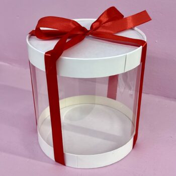 Тортница ТУБУС НОВЫЙ d18 h18 прозрачная (Белая)