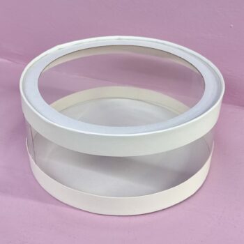 Тортница ТУБУС НОВЫЙ d24 h10 прозрачная (Белая)