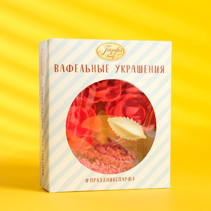 Вафельные цветы с посыпкой