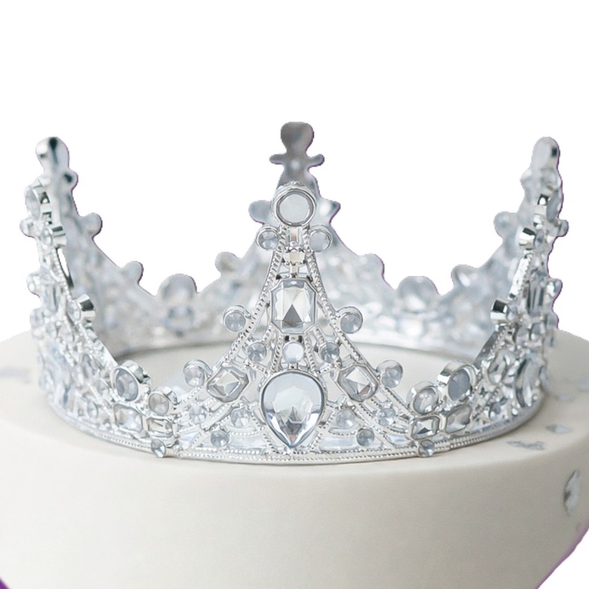 Декор Корона пластик Серебро/Стразы d12, h6