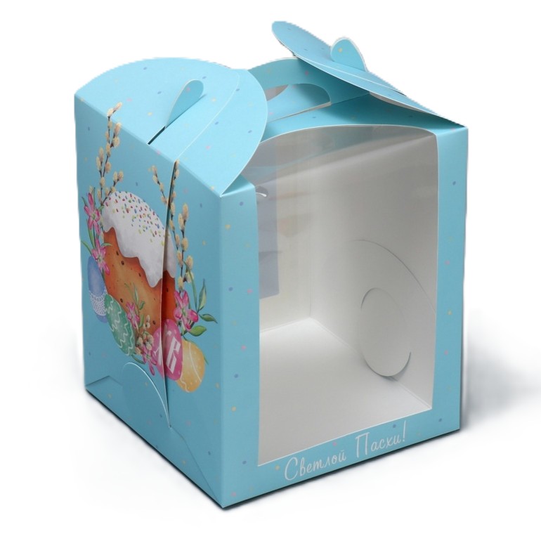 Коробка под кулич "Пасха" 15*15*18