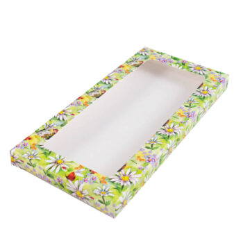 Коробка под плитку шоколада "Ромашки" 18*9*1,4