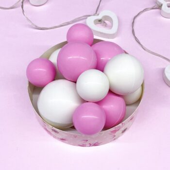 Набор шаров из глазури, малина/ваниль (розовые/белые), 11шт