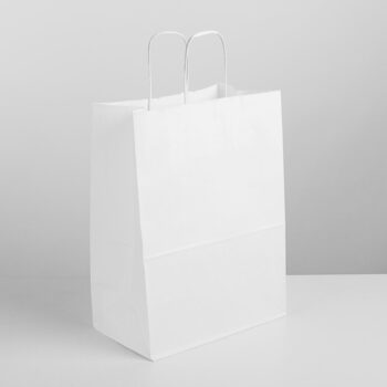 Пакет белый 26*15*35 круглая ручка
