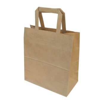 Пакет крафт 22*12*30  плоская ручка