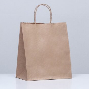 Пакет крафт 24*14*28 круглая ручка