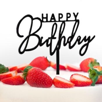 Топпер "HAPPY BIRTHDAY"  черный