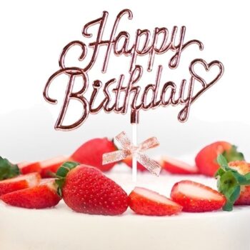 Топпер "С Днем Рождения" розовое золото