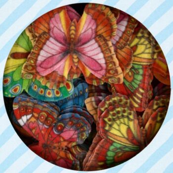 Украшение вафельное БАБОЧКИ цветные ,6шт